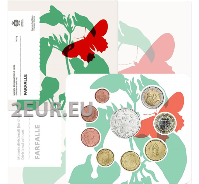 Saint Marin Coffret Euro BU + Pièce de 5 euros en argent 2024