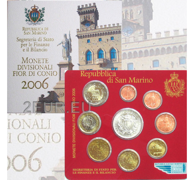 Saint Marin Coffret Euro BU + Pièce de 5 euros en argent 2006