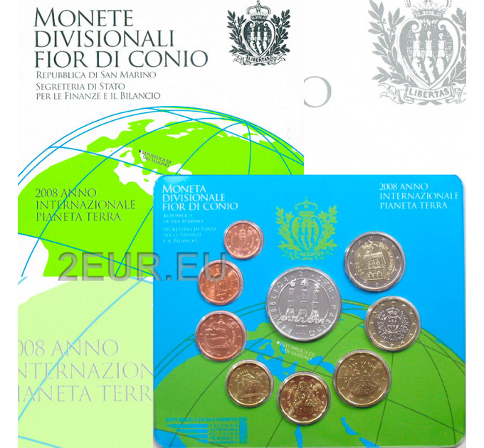 Saint Marin Coffret Euro BU + Pièce de 5 euros en argent 2008