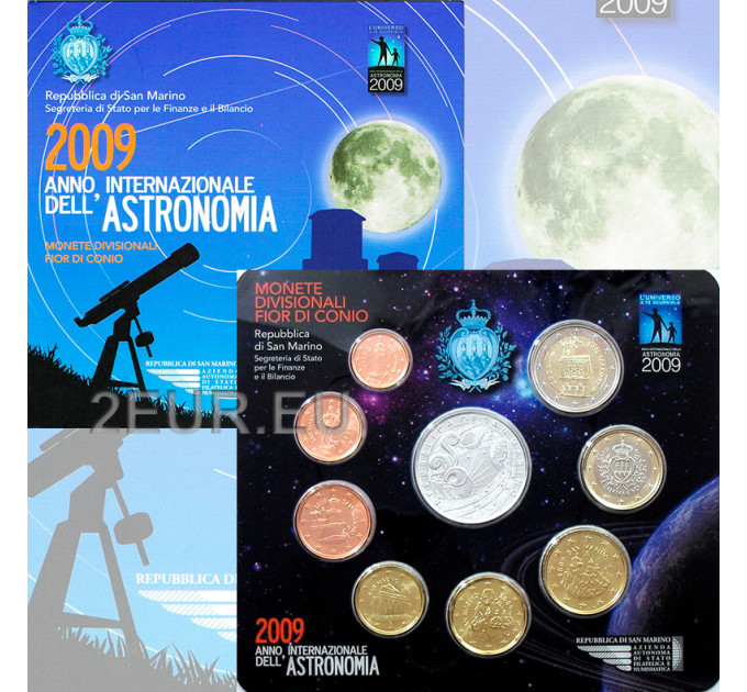 Saint Marin Coffret Euro BU + Pièce de 5 euros en argent 2009