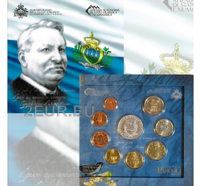 Saint Marin Coffret Euro BU + Pièce de 5 euros en argent 2012