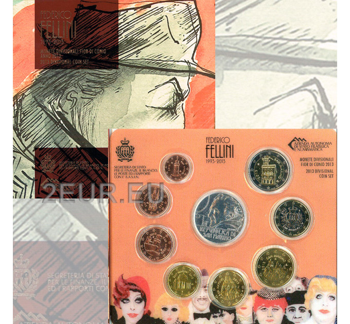 Saint Marin Coffret Euro BU + Pièce de 5 euros en argent 2013