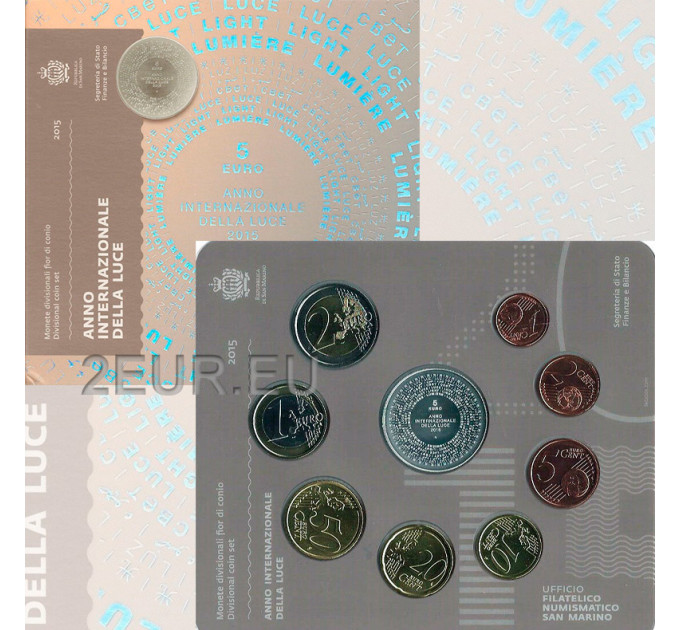 Saint Marin Coffret Euro BU + Pièce de 5 euros en argent 2015
