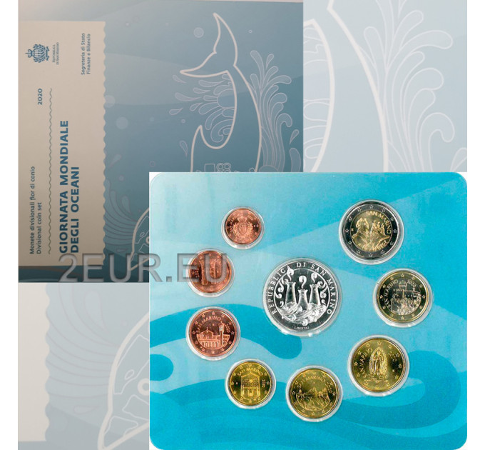 Saint Marin Coffret Euro BU + Pièce de 5 euros en argent 2020