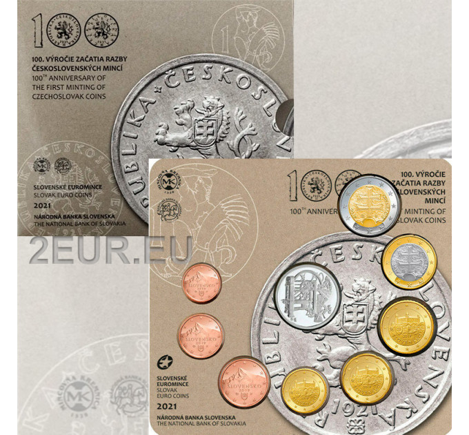 Slovaquie Coffret euro BU 2021 - 100 ans de la première monnaie