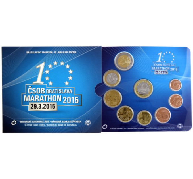 Slovaquie Coffret euro BU 2015 - 10e anniversaire du marathon de Bratislava