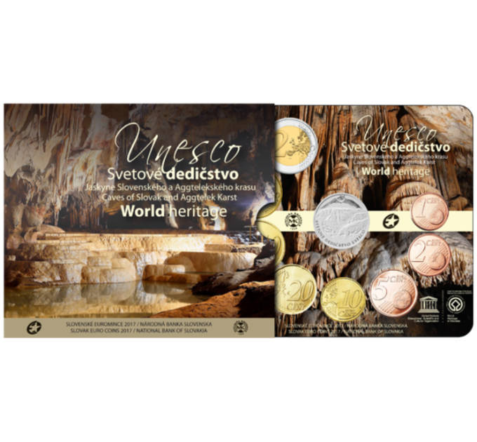 Slovaquie Coffret euro BU 2017 - UNESCO en Slovaquie - Grottes du Karst slovaque