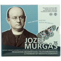 Slovaquie Coffret euro BU 2021 - Inventions mondiales des inventeurs slovaques - Jozef Murgas - Pionnier des télécommunications sans fil Slovaquie Coffret euro BU 2021 - Inventions mondiales des inventeurs slovaques - Jozef Murgas - Pionnier des télécommunications sans fil