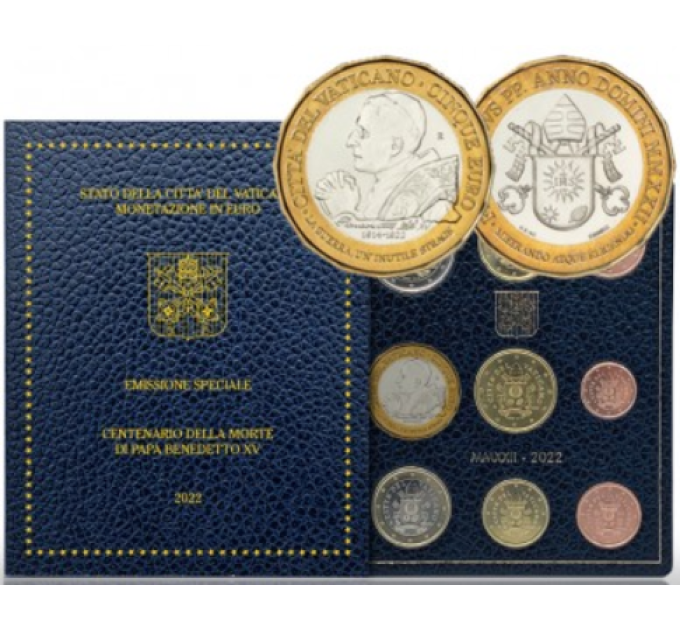 Vatican coffret BU + 5 EURO 2022 - 100e anniversaire de la mort du pape Benoît XV