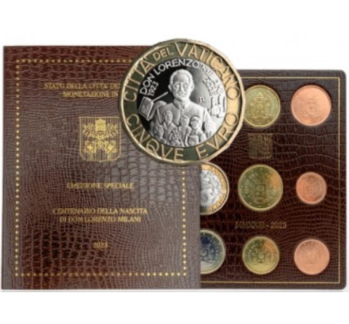 Vatican coffret BU + 5 EURO 2023 - 100e anniversaire de la naissance de Don Lorenzo Milani