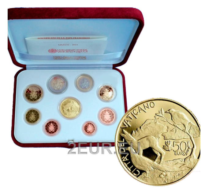 Vatican coffret BE or 2021 - Coffret Euros  