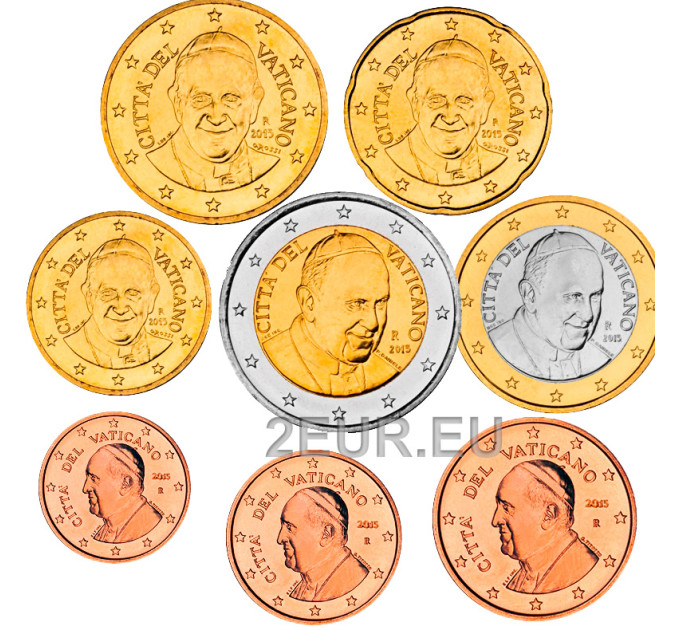 Vatican coffret UNC 2015 - Coffret euros 