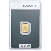 1g Lingot d'or Héraeus