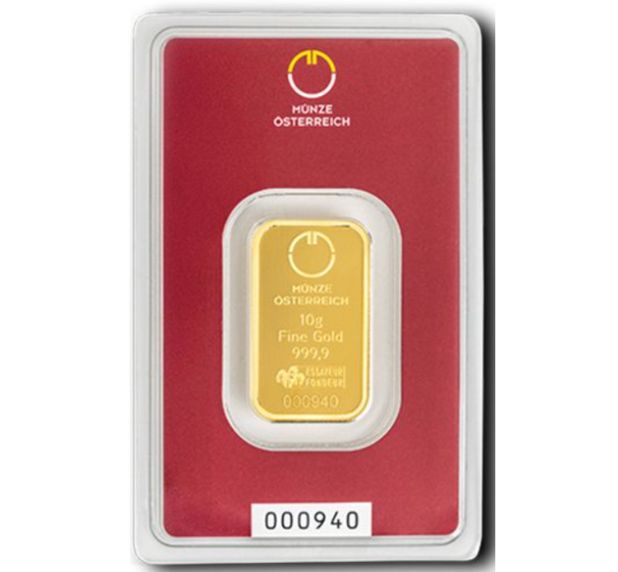 10g Lingot d'or Austrian Mint