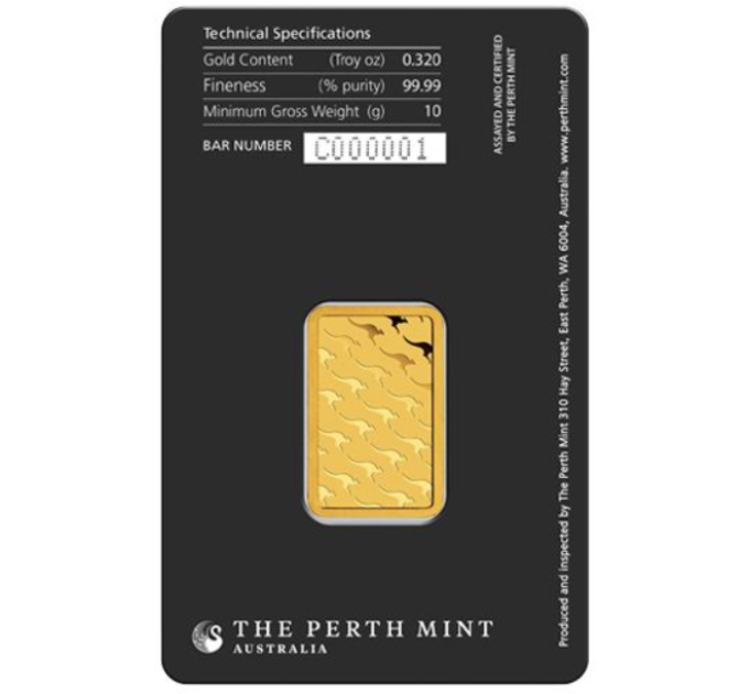 10g Lingot d'or Perth Mint