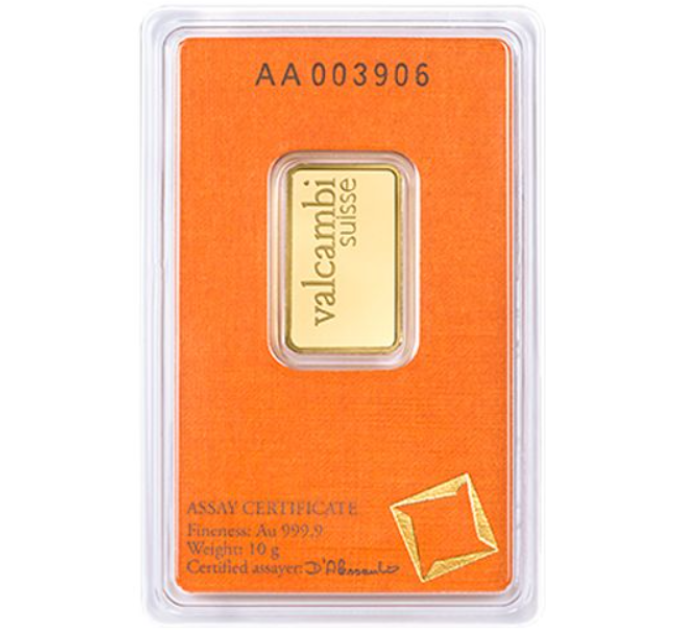 10g Lingot d'or Valcambi