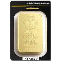 100 g Lingot d'or Argor Heraeus