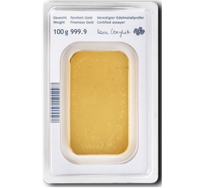 100 g Lingot d'or Austrian Mint