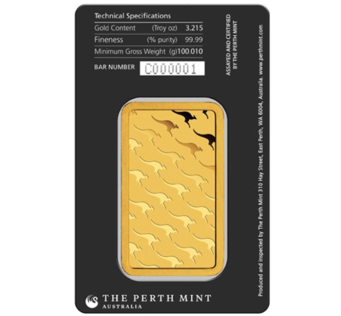 100 g Lingot d'or Perth Mint