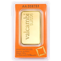 100 g Lingot d'or Valcambi