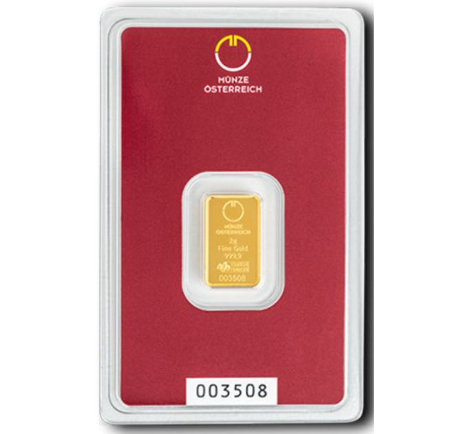 2g Lingot d'or Austrian Mint