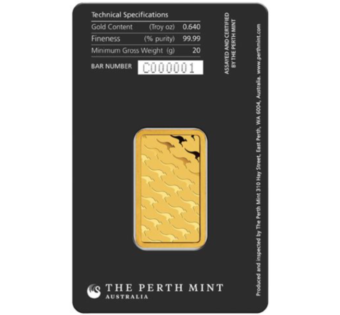20g Lingot d'or Perth Mint