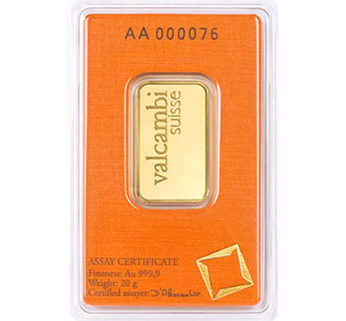20g Lingot d'or Valcambi