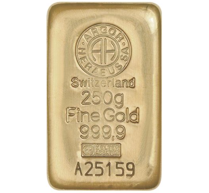250 g Lingot d'or Argor Heraeus