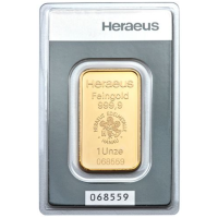 31,1g Lingot d'or Heraeus