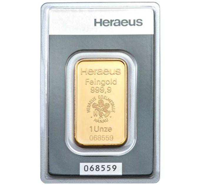 31,1g Lingot d'or Heraeus