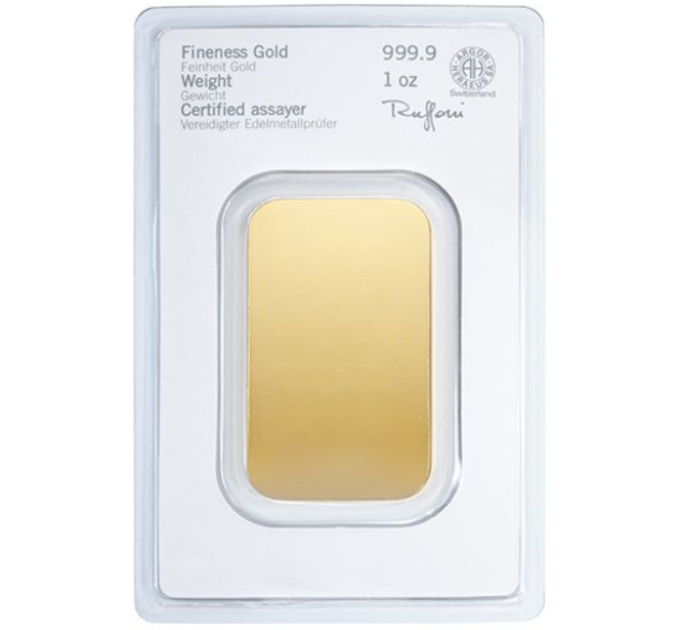 31,1g Lingot d'or Heraeus