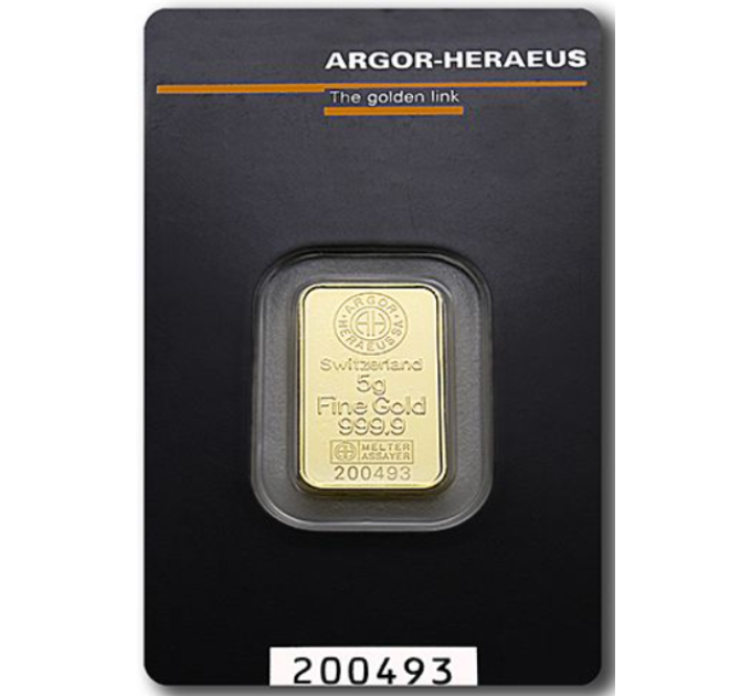 5g Lingot d'or Argor Heraeus