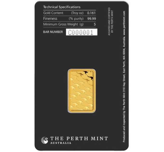 5g Lingot d'or Perth Mint