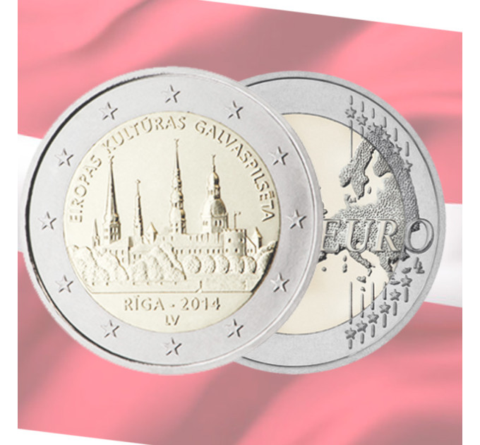 Lettonie 2 euros UNC 2014 - Riga - Capitale européenne de la culture
