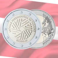 Lettonie 2 euros UNC 2015 - Présidence lettone du Conseil de l'UE
