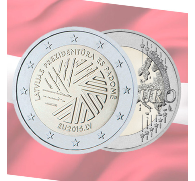 Lettonie 2 euros UNC 2015 - Présidence lettone du Conseil de l'UE