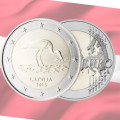 Lettonie 2 euros UNC 2015 - Cigogne