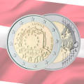 Lettonie 2 euros UNC 2015 - 30 ans du drapeau de l'UE