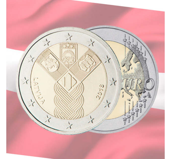 Lettonie 2 euros UNC 2018 - 100 Ans de l'Indépendance des Pays Baltes