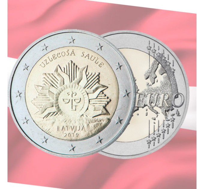 Lettonie 2 euros UNC 2019 - Le Soleil Levant