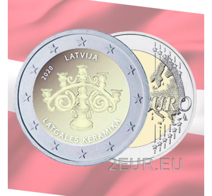 Lettonie 2 euros UNC 2020 - Céramique lettone