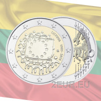 Lituanie 2 euros UNC 2015 - 30 ans du drapeau de l'UE