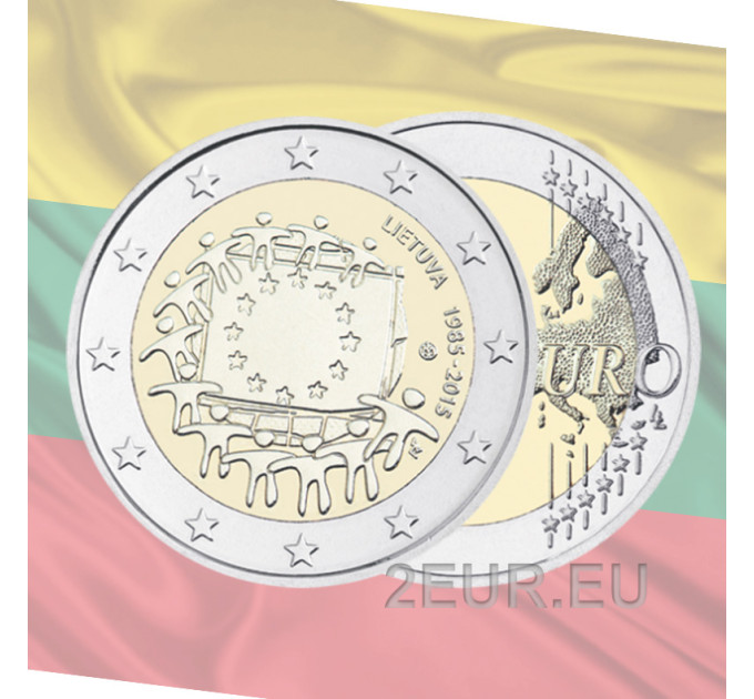 Lituanie 2 euros UNC 2015 - 30 ans du drapeau de l'UE