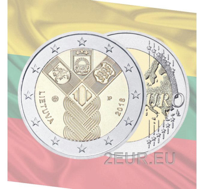 Lituanie 2 euros UNC 2018 - 100 ans d'indépendance des pays baltes