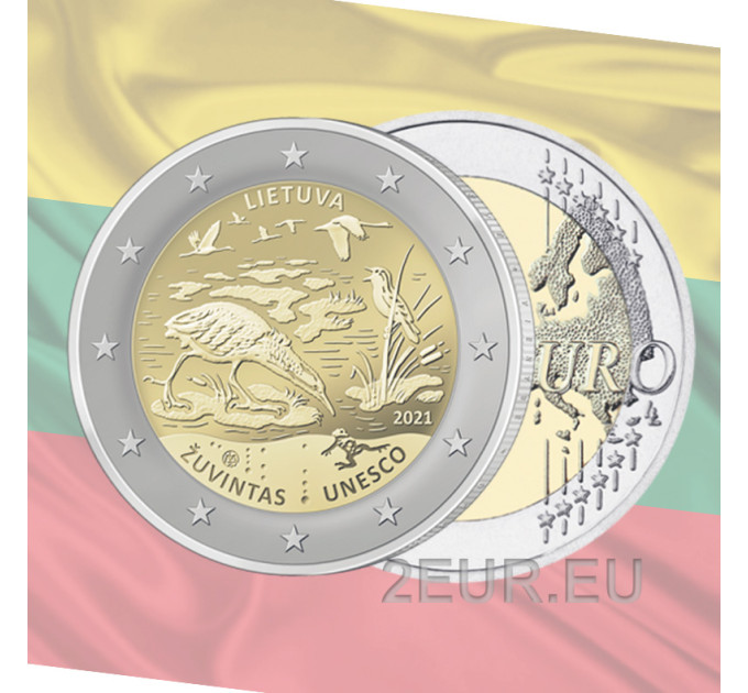 Lituanie 2 euros UNC 2021 - Réserve de biosphère de Žuvintas