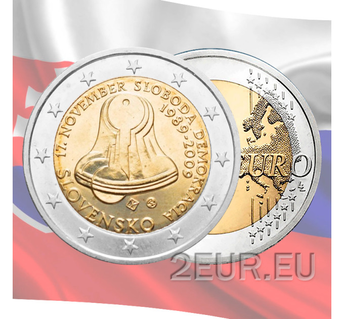 Slovaquie 2 euros UNC 2009 - 17 novembre - Journée de la lutte pour la liberté et la démocratie  