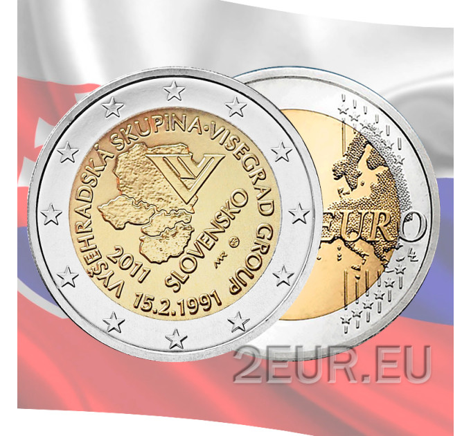 Slovaquie 2 euros UNC 2011 - 20 Ans Visegrad Group