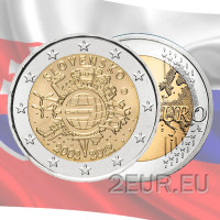 Slovaquie 2 euros UNC 2012 - 10 Years of Euro Cash