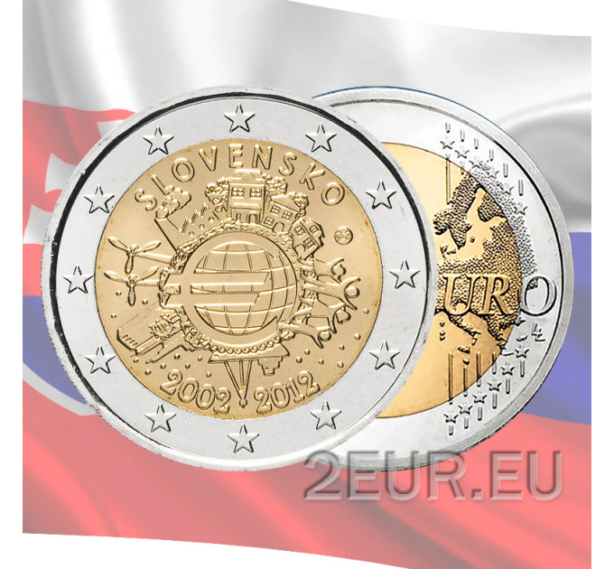 Slovaquie 2 euros UNC 2012 - 10 Years of Euro Cash