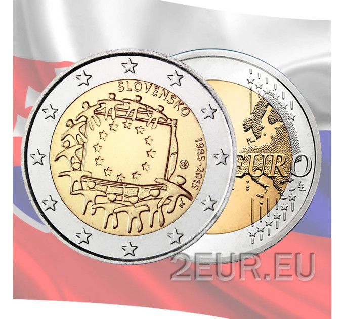 Slovaquie 2 euros UNC 2015 - 30e anniversaire du drapeau de l'UE